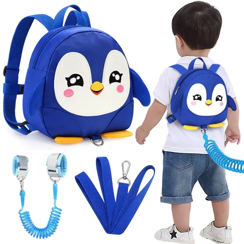 Vista 10 de Accmor Mochila con arnés para niños pequeños con correa, lindas mochilas con dinosaurios con enlace antipérdida en la muñeca, lindas pulseras