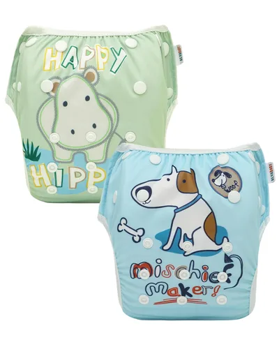 Vista 38 de ALVA Pañales de natación BABY 2 piezas reutilizables para bebé niña de 0 a 8 meses, pañales de natación ajustables a presión lavables para piscina