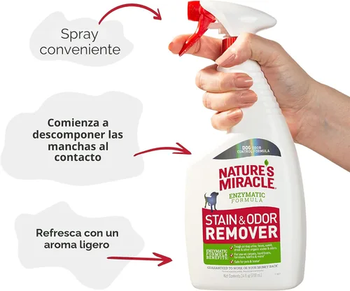 Vista 6 de Removedor de manchas y olores de perros, fórmula enzimática para desastres cotidianos, de Nature's Miracle, 709 ml
