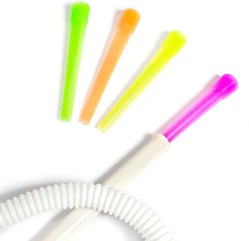 Vista 5 de 50 puntas largas de cachimba desechables, 3.55 pulgadas envueltas individualmente, puntas de plástico sin BPA, sin rebabas que brillan