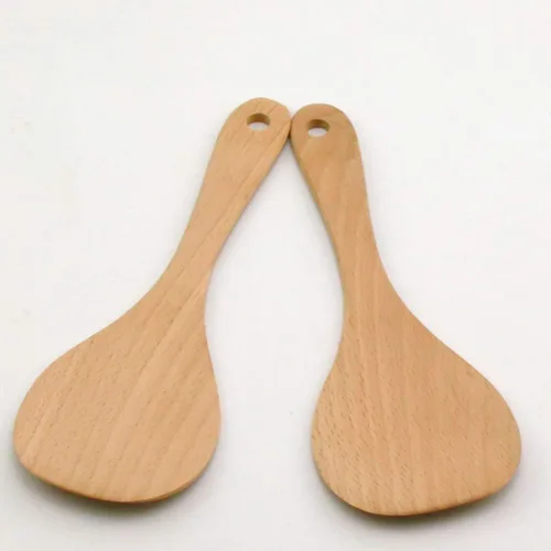 Vista 8 de UPKOCH Juego de espátulas de madera de mango corto de 3 piezas para cocinar cocina en casa