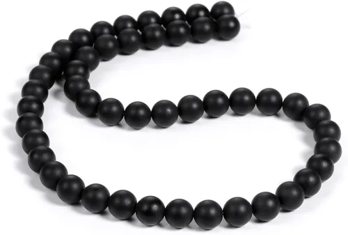 Vista 20 de Cuentas Beadnova redondas de ónix negro de 4 mm, sueltas, para hacer joyas (90-92 piezas)