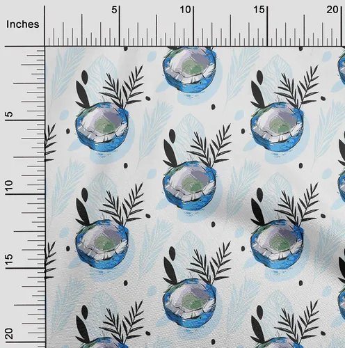 Vista 12 de oneOone Cotton Flex Brown Fabric Tropical Sewing Material Print Fabric By The Yard 40 Inch Wide-5K