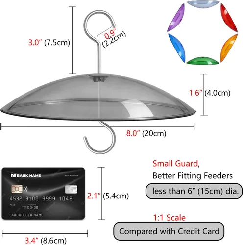 Vista 3 de 8" Mini Cubierta contra la Lluvia para Alimentador/Casa de Aves - Naranja Amarillo Pequeña Protección Cúpula Contra Lluvia/Nieve/Sol - Diámetro 20CM