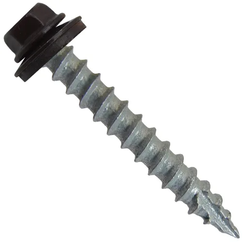 Vista 22 de Tornillos para techos de metal #14 (750) Tornillos x 1-1/2 "ABC Gris Arandela hexagonal Tornillo de techo de chapa metálica para techo.