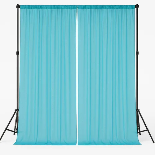 Vista 11 de AK-Trading - Paneles de cortinas de gasa para eventos de boda y decoración, cortinas de telón de fondo (115 x 120 pulgadas, negro)