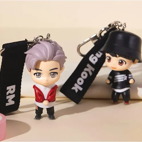 Vista 2 de BTS Tinytan Figuras Llavero Kpop Bolsa de Mercancía Accesorio Oficial Figuritas Auténticas