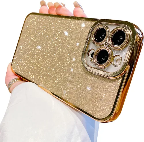 Vista 19 de Funda compatible con iPhone 11 Pro con purpurina, de lujo, linda, flexible, cubierta chapada, protección de cámara, a prueba de golpes, funda