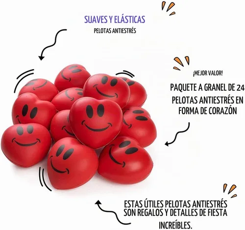 Vista 4 de Neliblu Juego de 12 bolas de estrés con forma de corazón – Bolas de estrés de San Valentín de 3 pulgadas – Bolas de espuma de corazón blando rojas