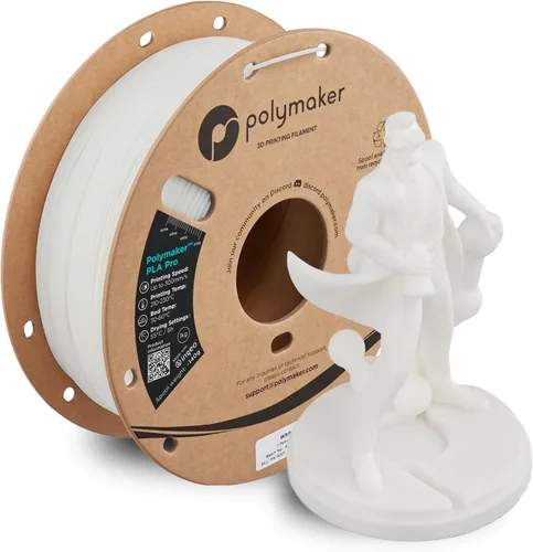 Vista 45 de Polymaker PLA Pro Filament 1.75mm 1KG Black, High-Impact Resistance Tough, High Speed Up to 300mm/s, Clean Surface, Low-Warp, Easy to Print on