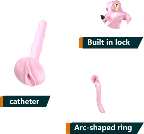 Vista 5 de Jaula de castidad masculina, jaula ligera, dispositivos de castidad de resina, juguete sexual para adultos para hombres, llave de bloqueo, anillos