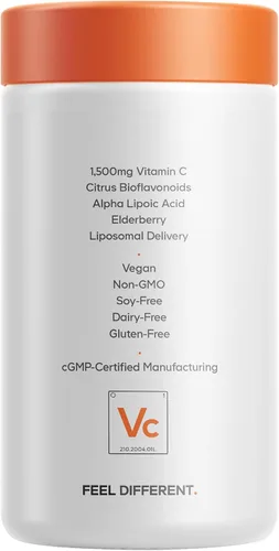 Vista 9 de Codeage - Vitamina C liposomal de 1500 mg con zinc, saúco, bioflavonoides cítricos de pomelo, limón, naranja en polvo, quercetina y escaramujo