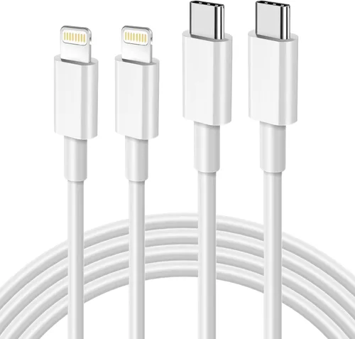 Vista 8 de Cable USB C a Lightning [Certificado Apple MFi] Paquete de 2 de 6 pies Cable de Cargador Rápido para iPhone Power Delivery Tipo C Cable de Carga