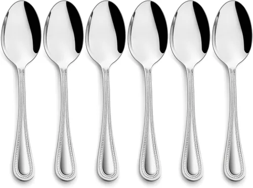 Vista 7 de HaWare - 6 piezas de cucharas de servir de acero inoxidable, cubiertos de servir con borde perlado para ama de casa, aptos para buffet, fiesta