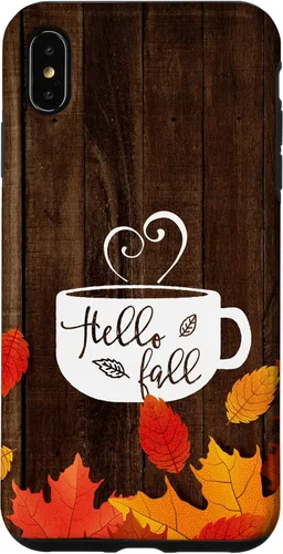 Vista 11 de Hello Fall - Taza de café para iPhone 16, diseño de hojas de otoño