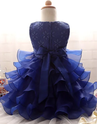 Vista 4 de NNJXD - Vestido de niña con volados y encaje, para fiesta o boda