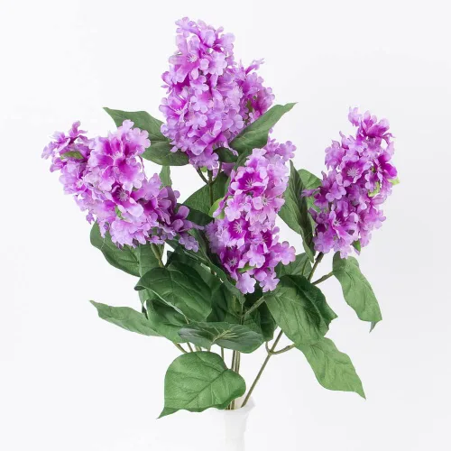 Vista 5 de Factory Direct Craft Arbusto lila artificial morado para arreglos florales de seda y exhibiciones de primavera (19 pulgadas)