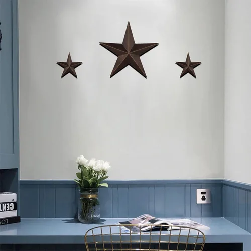 Vista 6 de EBEI Decoración de pared para el hogar de 12 pulgadas con diseño rústico de granero, estrella de metal