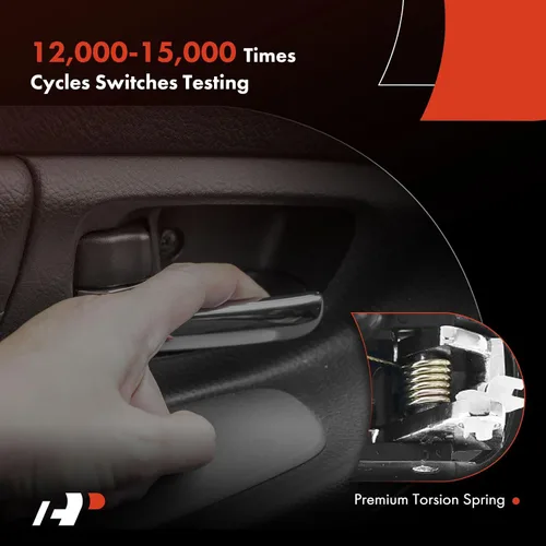 Vista 5 de A-Premium Manija de puerta interior trasera izquierda del lado del conductor compatible con Honda Civic 2001 2002 2003 2004 2005, carcasa negra