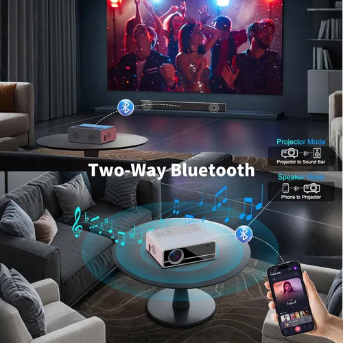 Vista 6 de 【Licencia oficial de Netflix】Proyector inteligente PANSEBA 4K con WiFi Bluetooth, corrección Keystone automática, enfoque rápido 2S, proyector