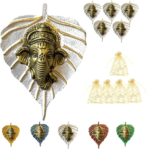Vista 10 de LOVENSPIRE Ganesha Diwali - Decoración de hojas de metal para colgar en la pared para el hogar y la oficina, regalo de regreso de inauguración