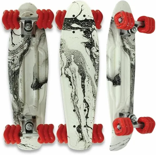 Vista 4 de Shark Wheel 22.5" Polyboard Skateboard – Slim & Flexible Cruiser with 60 mm Shark Wheels for a Smooth Ride Black Tide