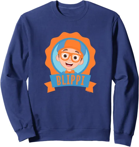 Vista 5 de Sudadera con diseño de Portait centrado en Blippi Negro