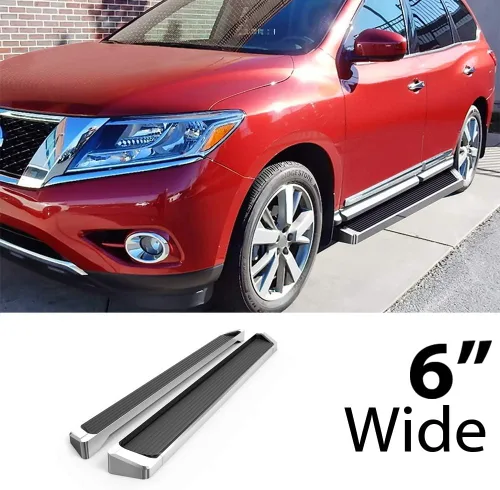 Vista 2 de iBoard - Estribos para 2013-2017 Nissan Pathfinder (Excluye 15 Platinum) & 2013 – 2016 Infiniti QX60, Plateado