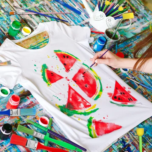 Vista 6 de Juego de pinceles de pintura multiusos para pintura acrílica, fácil de limpiar y sostener, pinceles redondos y planos para niños, ideal