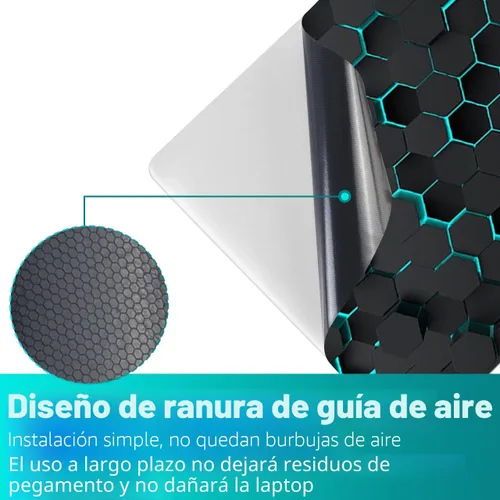 Vista 3 de Adhesivo para laptop de 12.1-15.6 pulgadas, calcomanía reutilizable universal de vinilo para laptop, protector de arte impermeable en color panal