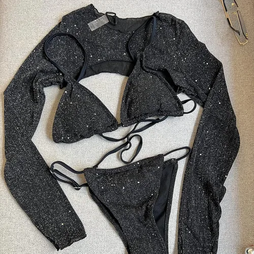 Vista 7 de Traje de baño transparente con hebilla frontal para mujer, diseño de piel de serpiente