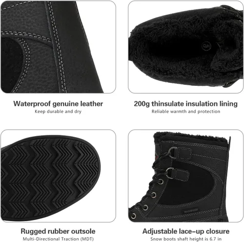 Vista 3 de NORTIV 8 Botas de nieve impermeables para hombre