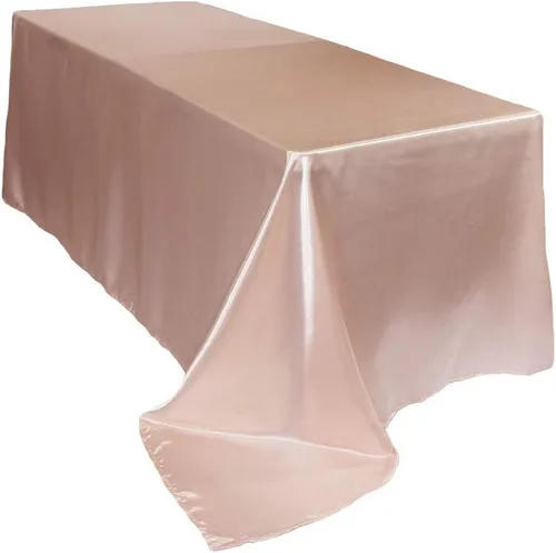 Vista 6 de YOUR CHAIR COVERS - Mantel rectangular de satén de 60 x 102 pulgadas - Mantel rectangular de satén brillante para mesas rectangulares de 6 pies