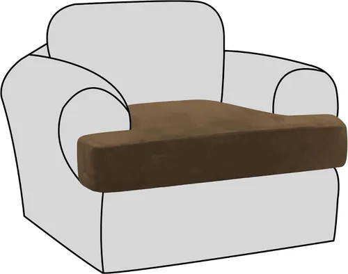 Vista 12 de H.VERSAILTEX Fundas de terciopelo elástico para silla con cojín en forma de T para sala de estar, funda de sofá, funda de asiento con cojín