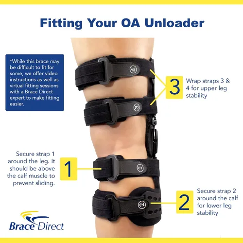 Vista 3 de Brace Direct Descargador de osteoartritis Rango ajustable de control de movimiento Rodillera para reducción de carga de dolor de rodilla, dolor