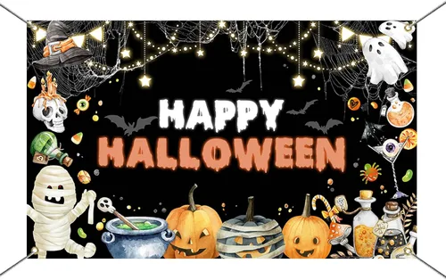 Vista 5 de Mocsicka Telón de fondo de Halloween para decoración de fiesta de Halloween, decoración de fiesta de Halloween, fondo para fotografía de Halloween