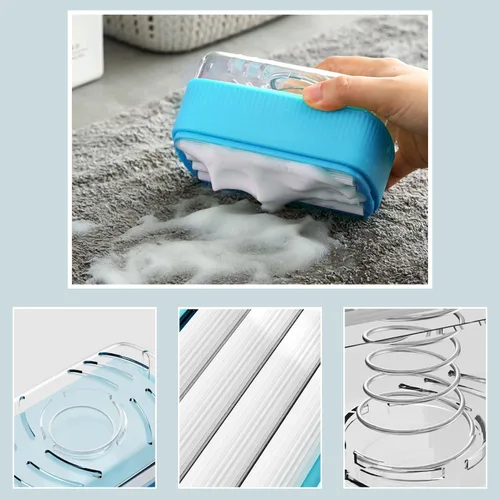Vista 5 de LELEMON Jabonera multifuncional con drenaje, jabonera multifuncional, almacenamiento de limpieza, caja de espuma 3 en 1 para el hogar, baño, cocina
