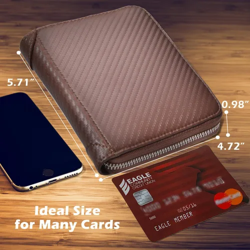 Vista 2 de Tarjetero para tarjetas de crédito, cartera grande, de cuero, funda para pasaporte, 42 ranuras para tarjetas
