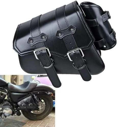 Vista 3 de Bolsa de equipaje para asiento monoplaza + correas de montaje para Harley Sportster XL883 XL1200