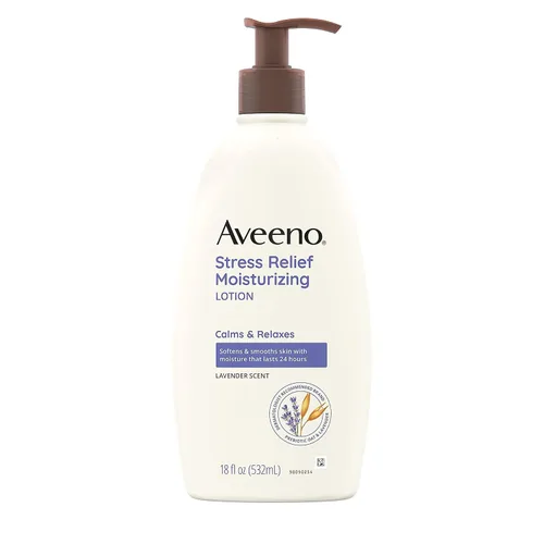 Vista 10 de Aveeno - Loción corporal hidratante para aliviar el estrés con aroma a lavanda, avena natural para calmar y relajar, loción diaria sin grasa