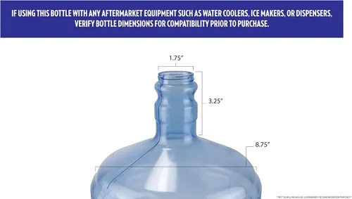 Vista 2 de New Wave Enviro Botella de agua de policarbonato, 2 galones, tapa superior de rosca con asa integrada para un fácil transporte, construida