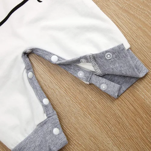 Vista 6 de GRNSHTS Conjunto de ropa de 3 piezas para bebé recién nacido, traje de regreso a casa, con estampado de letras, gorro, guantes, 3 piezas