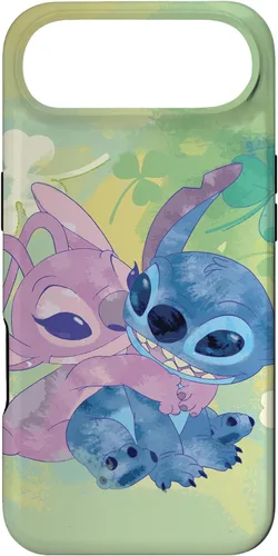 Vista 27 de Disney Stich and Angel Shamrock - Carcasa para iPhone 17, color verde