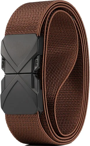 Vista 16 de GEIT - Cinturón elástico de nylon con hebilla de metal de liberación rápida, 3,4 cm, cinturón táctico invisible para golf casual