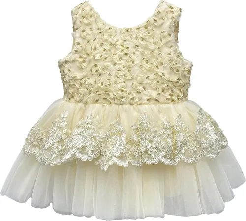 Vista 2 de BLUEPATA Vestido de encaje bordado para fiesta de 6 meses a 3 años