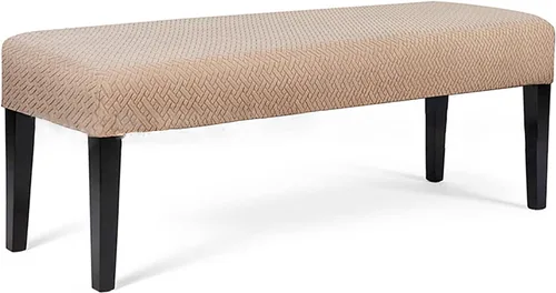Vista 24 de Fundas de banco rectangulares, funda extraíble para silla de comedor, ajuste suave, universal, elásticas, antipolvo, lavable, protector de asiento
