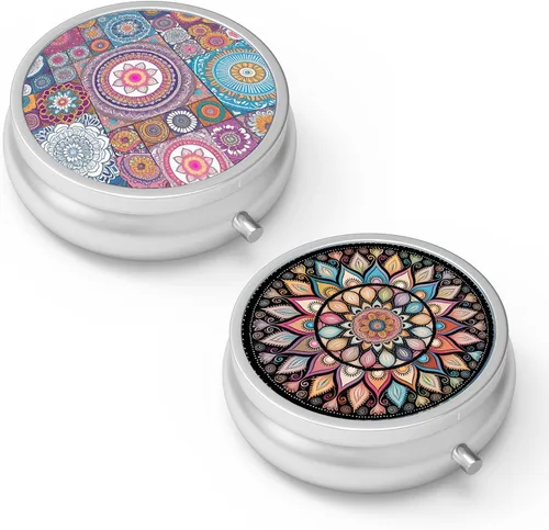 Vista 20 de Pastillero pequeño con 3 compartimentos, portátil para bolsillo o bolso, organizador de pastillas, soporte para guardar vitaminas, medicamentos
