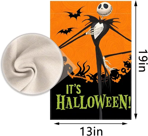 Vista 3 de Sunwer Bandera de jardín de Halloween para decoración de fiesta al aire libre, patio delantero, suministro de decoración de patio, 12.5 x 18 pulgadas