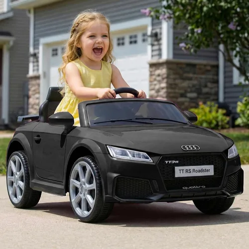 Vista 3 de Audi TTRS - Juguetes de paseo de 24 V, coche eléctrico para niños pequeños con control remoto Negro