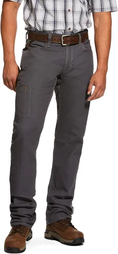 Vista 8 de ARIAT Pantalón Rebar M4 Durastretch de ajuste relajado para hombre, hecho para ser resistente y apilable de pierna recta caqui Field